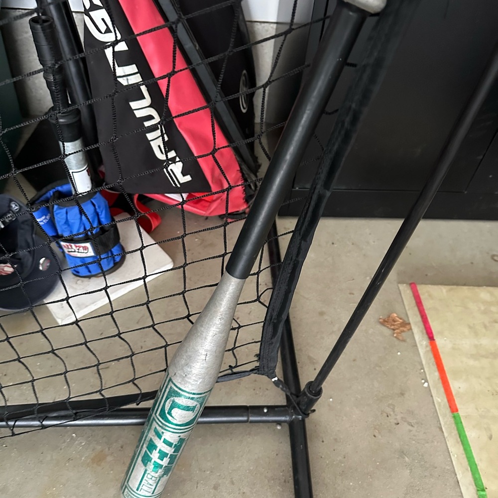 Silver and Green tee Ball baseball Bat